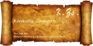 Konkoly Zsanett névjegykártya